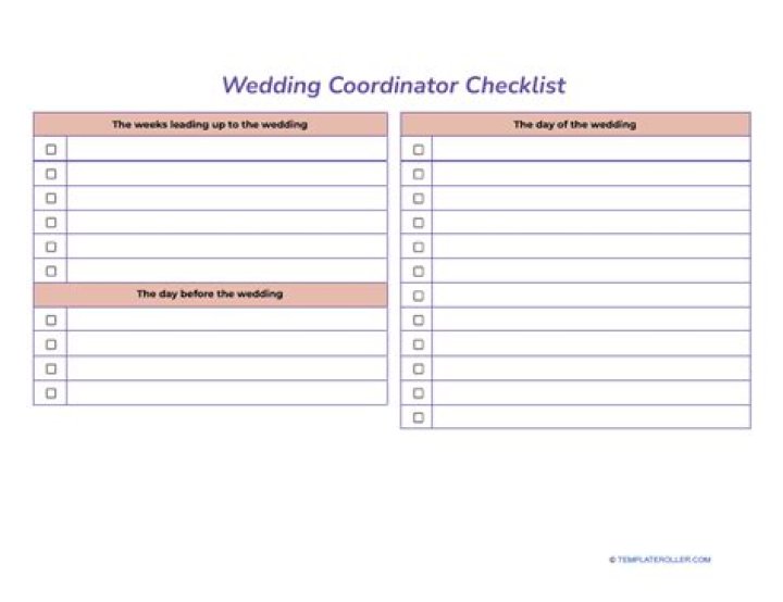 Wedding Coordinator Task List PDF – Save Time & Stay Organized