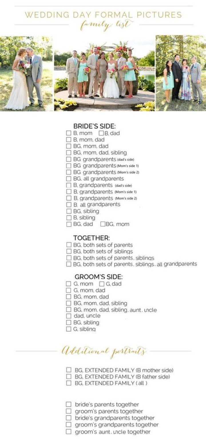 Wedding Family Photo List PDF – Easily Organize Your Special Moments