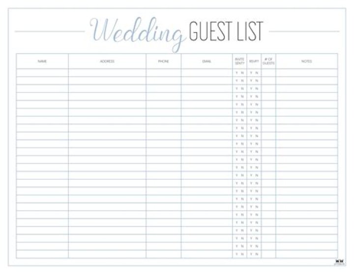 Free Wedding Guest List PDF – Download Your Complete Guest List Now