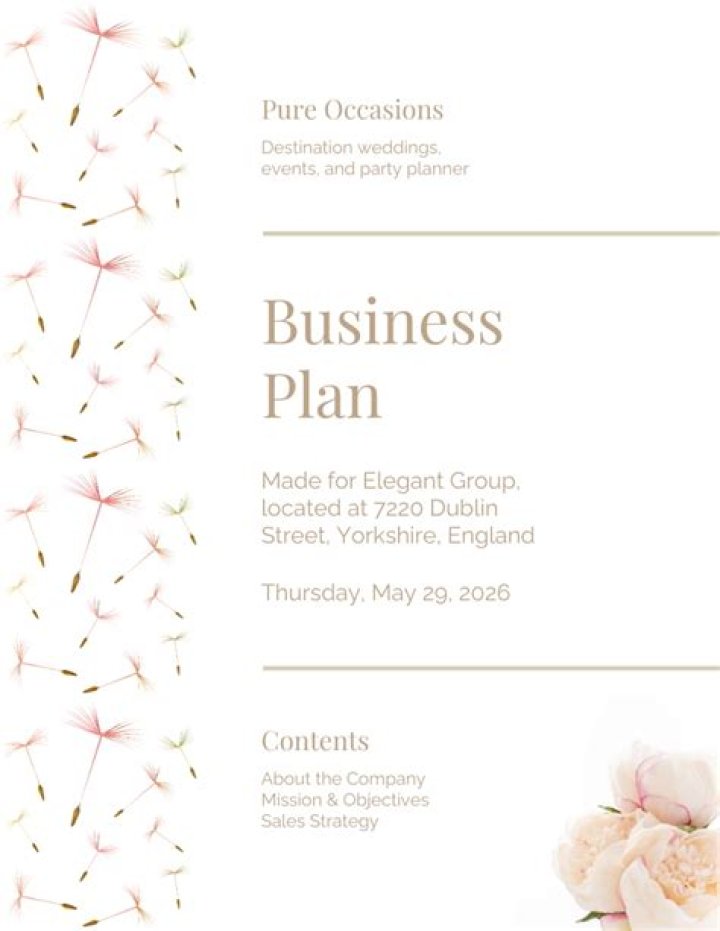 Wedding Planner Business Plan PDF – Step-by-Step Guide