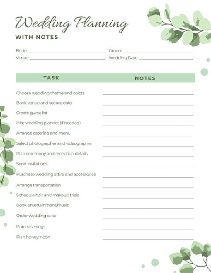 Free Wedding Planning Template PDF for Stress-Free Celebrations