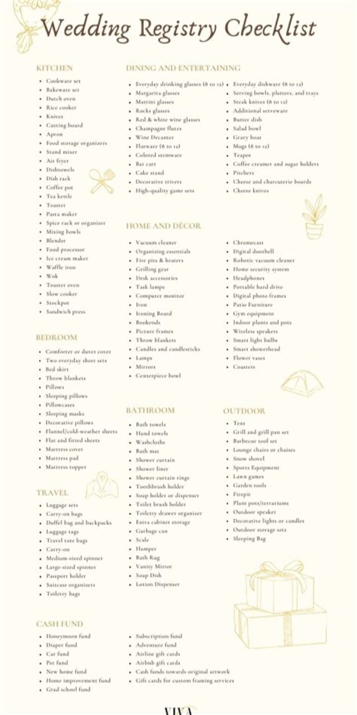 Download Your Free Wedding Registry List PDF