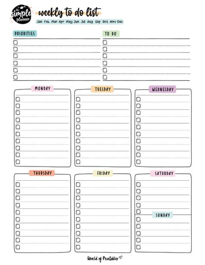 Weekly To-Do List Printable PDF Free – Download Now