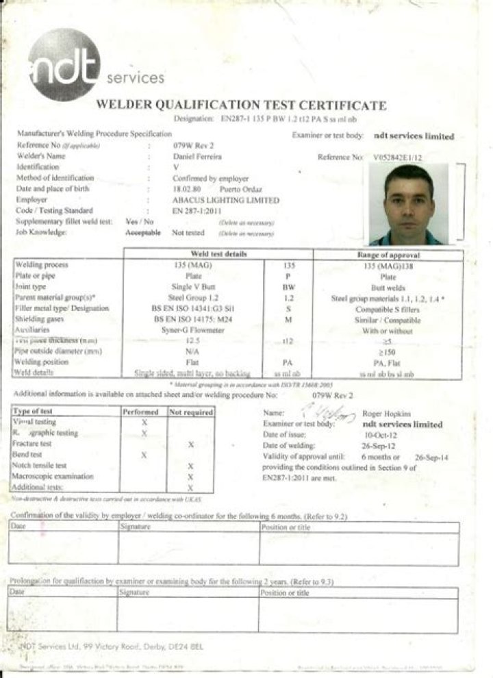 Welder Test Certificate Format PDF: Download Ready Template