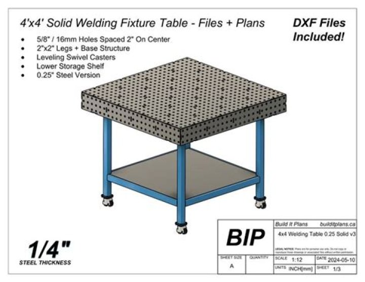 Free Download: High-Quality Welding Table Plans PDF