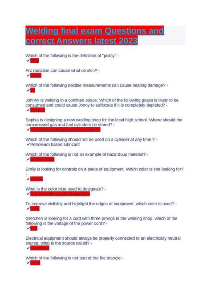 Welding Test Questions and Answers PDF – Expert Study Guide