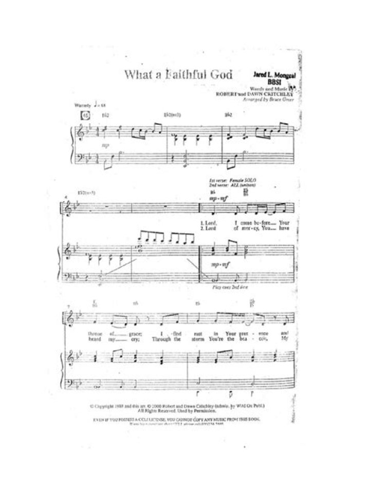 Sheet Music for 'What a Faithful God Have I' – PDF Download