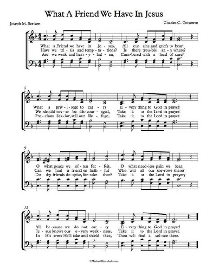 Free Download: What a Friend We Have in Jesus Music Sheet PDF