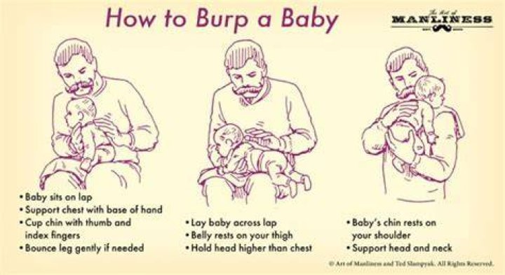 What are the 3 positions you can burp a baby?