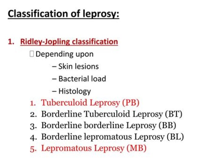 What are the classification of leprosy?