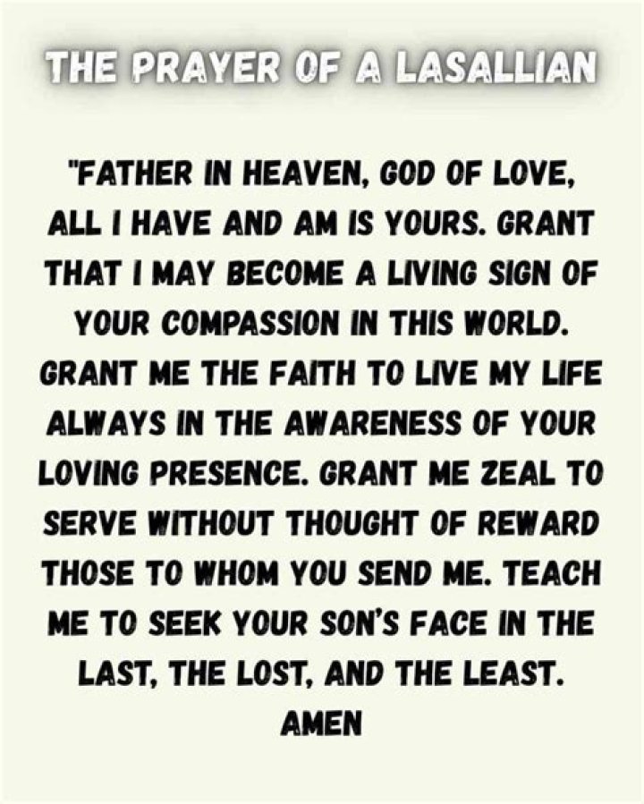 What are the Lasallian prayer?