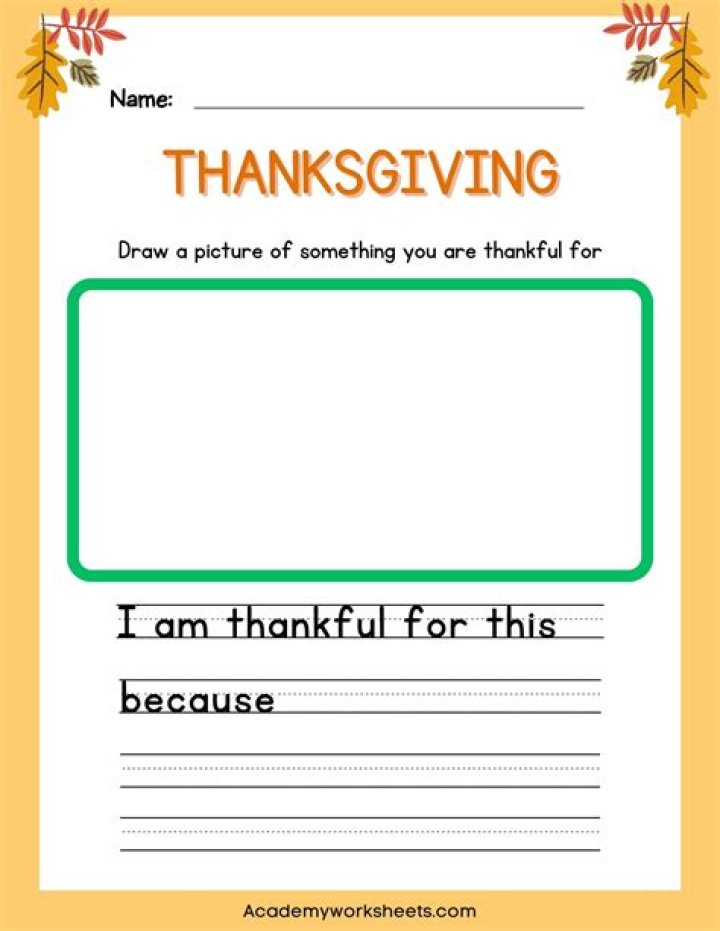 What Are You Thankful For? Free Printable PDF Worksheet