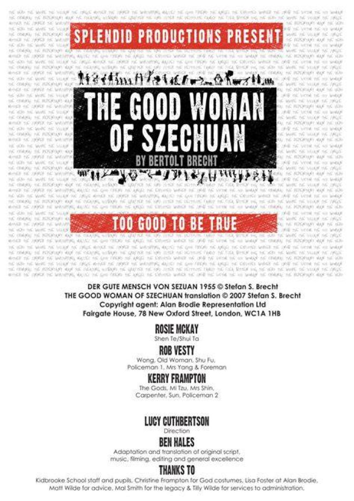 What does water in The Good Woman of Szechuan symbolize?