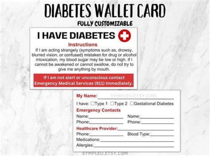 What is a diabetic card?