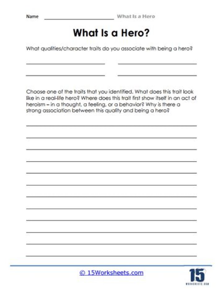 What is a Hero Worksheet PDF: Free Printable Guide