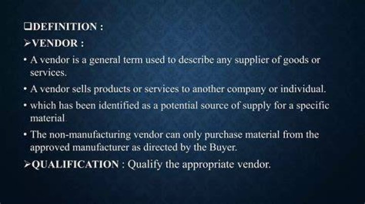What is another term for vendor?