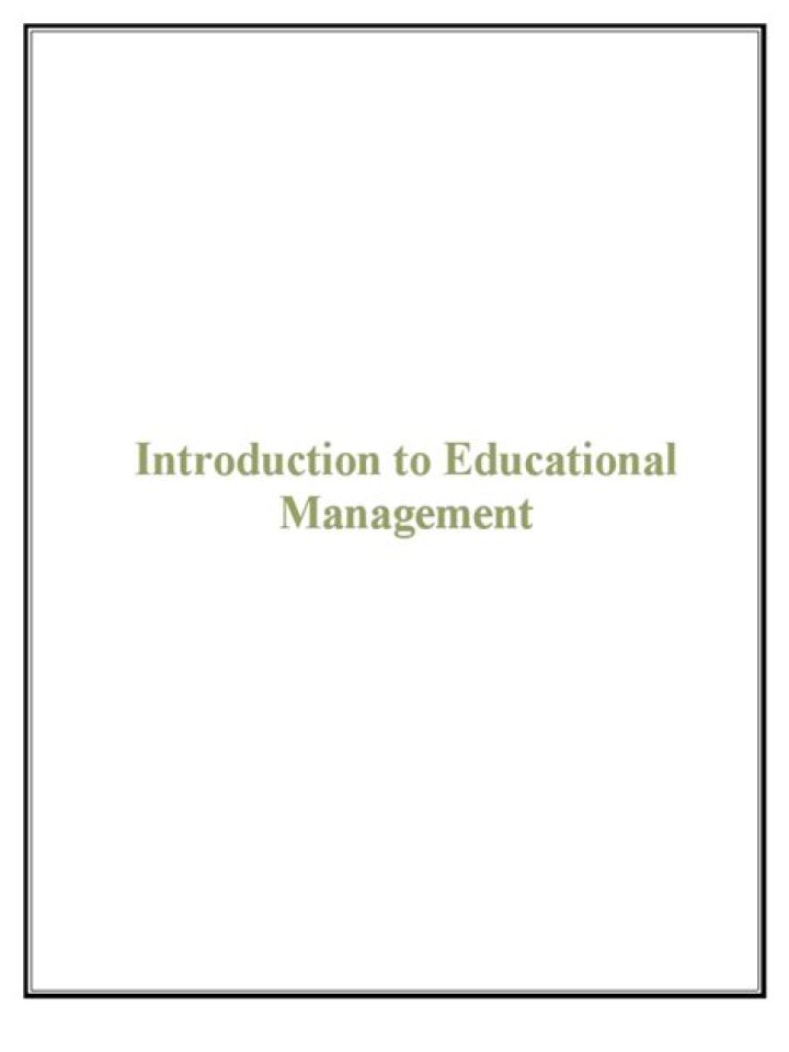 What is Educational Management? Key Concepts Explained in PDF