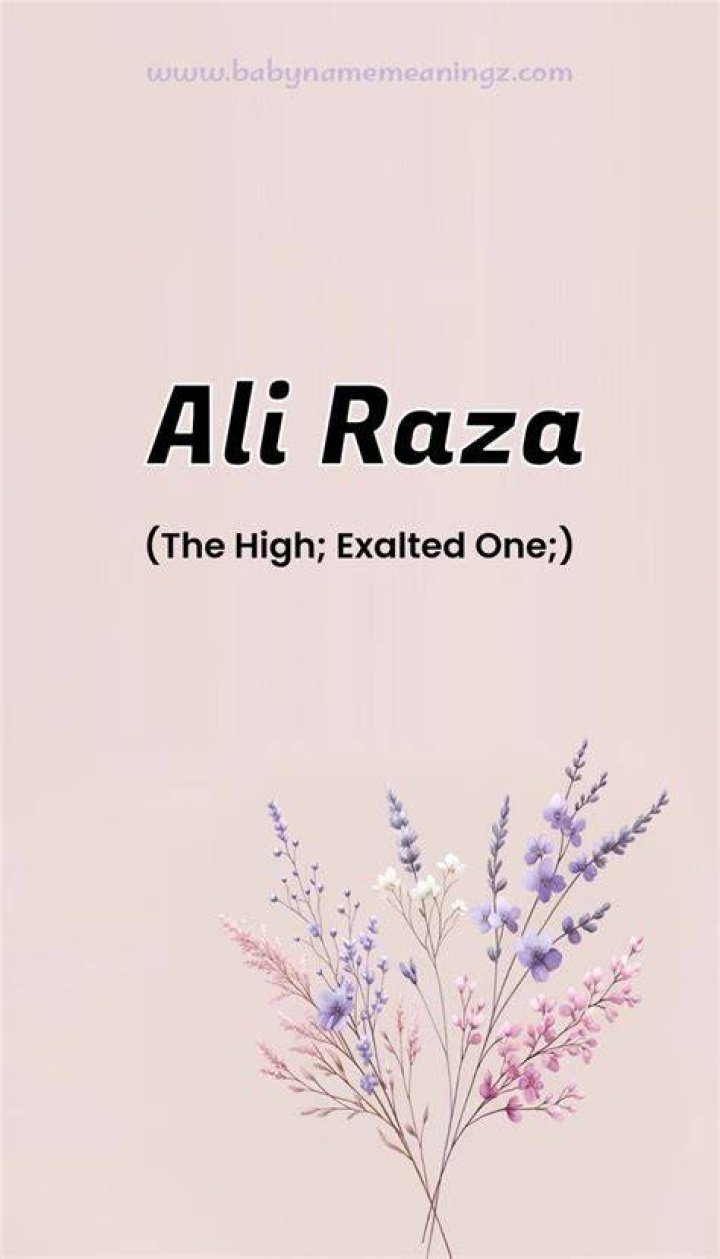 What is meaning of Ali Raza name?