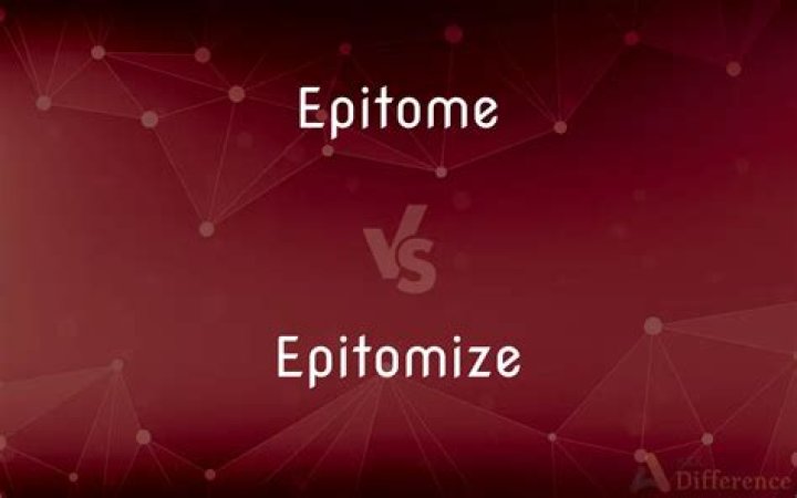 What is the difference between epitome and epitome?