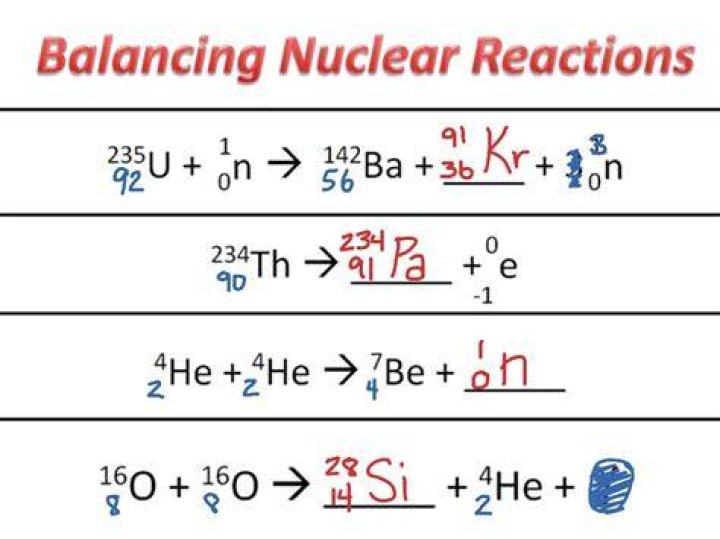 What is the equation for nuclear reaction?