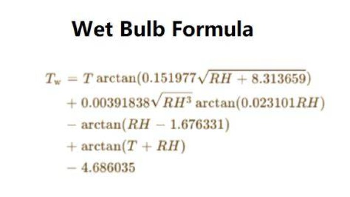 What is the formula for wet bulb temperature?