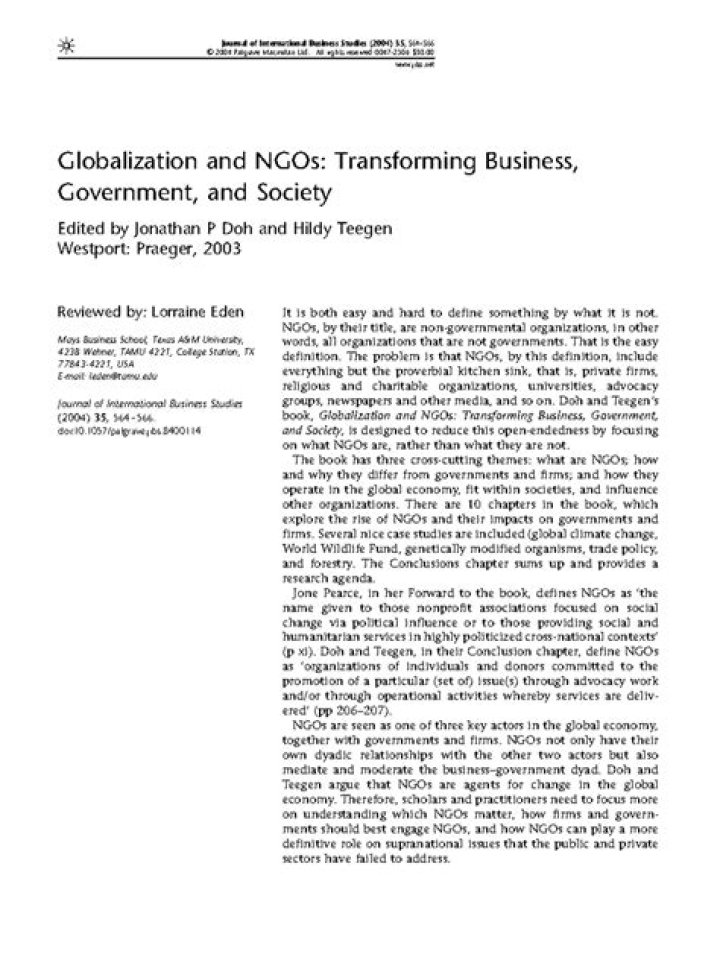 What is the impact of globalization on NGOs?