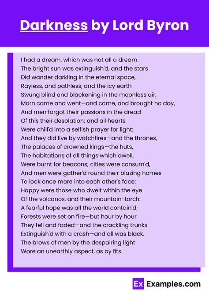 What is the meaning of the poem Darkness by Lord Byron?