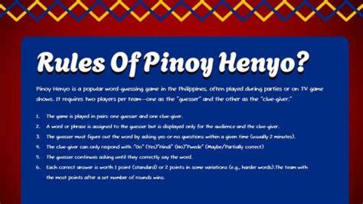 What is the mechanics of Pinoy henyo game?