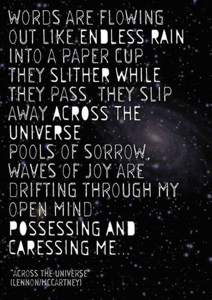 What is the message of the song across the universe?