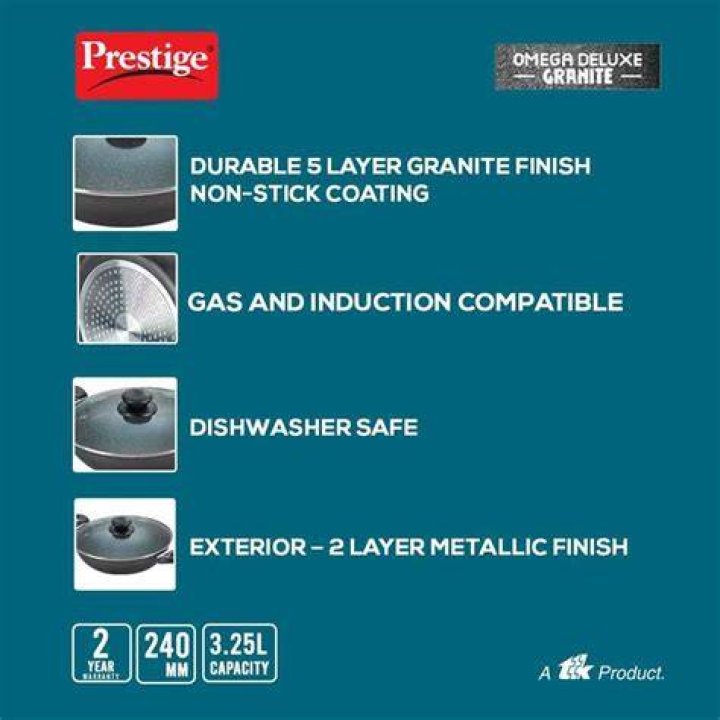 What is the MRP of Prestige Omega Deluxe?