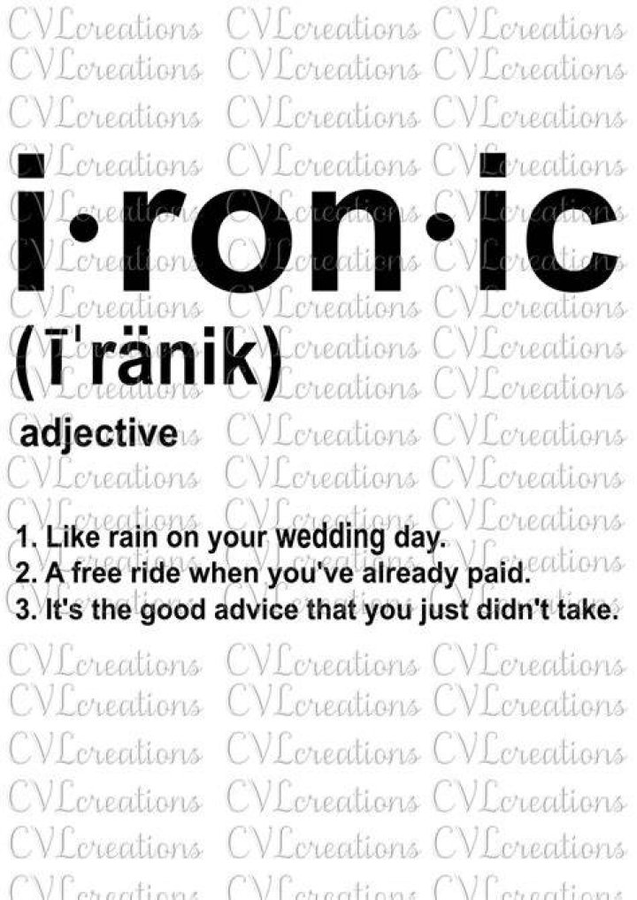 What is the simple definition of ironic?