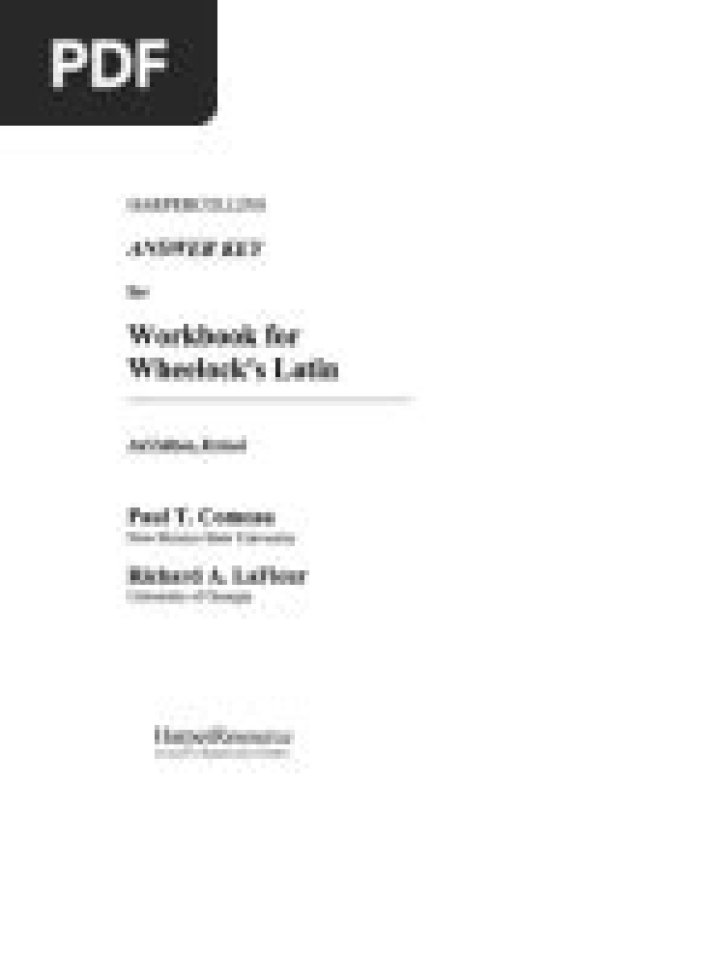 Wheelock's Latin 7th Edition Answer Key PDF – Complete Solutions