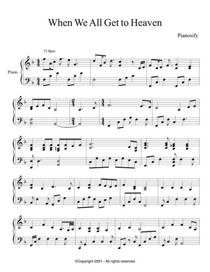 When We All Get to Heaven Sheet Music PDF Download