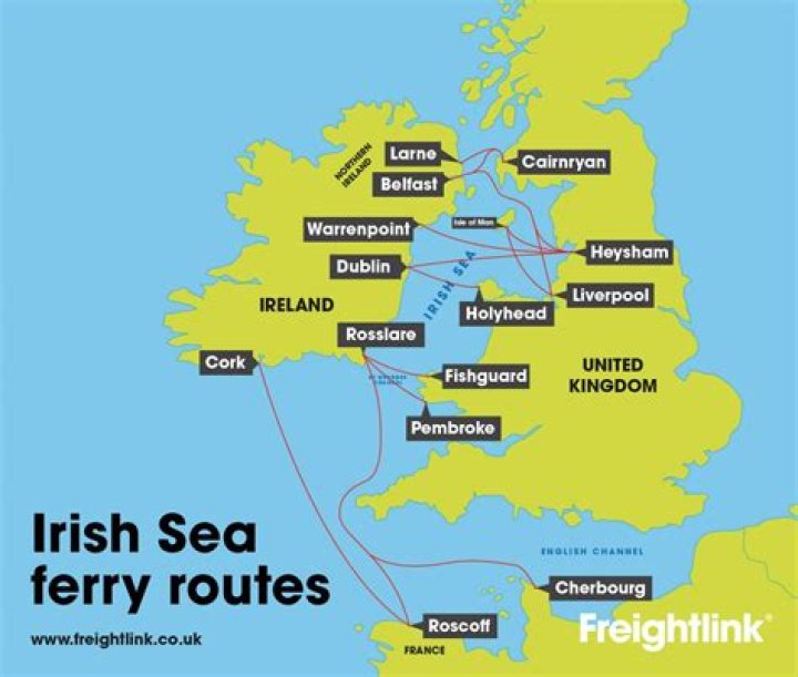 Where do Ferries go from UK to Ireland?