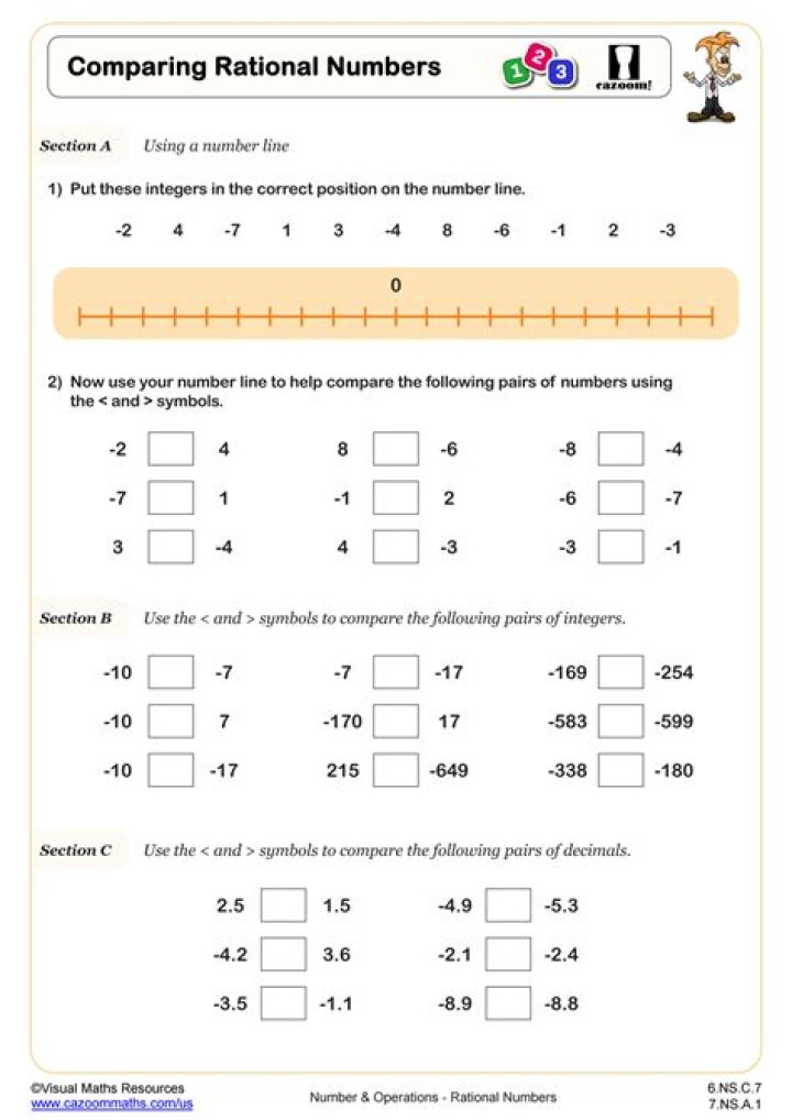 Which of These Are Rational Numbers? ASVAB Math Worksheet PDF