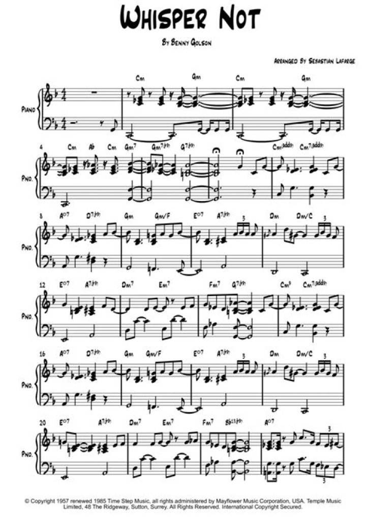 Whisper Not Lead Sheet PDF – Silent Songwriting Tips for Musicians