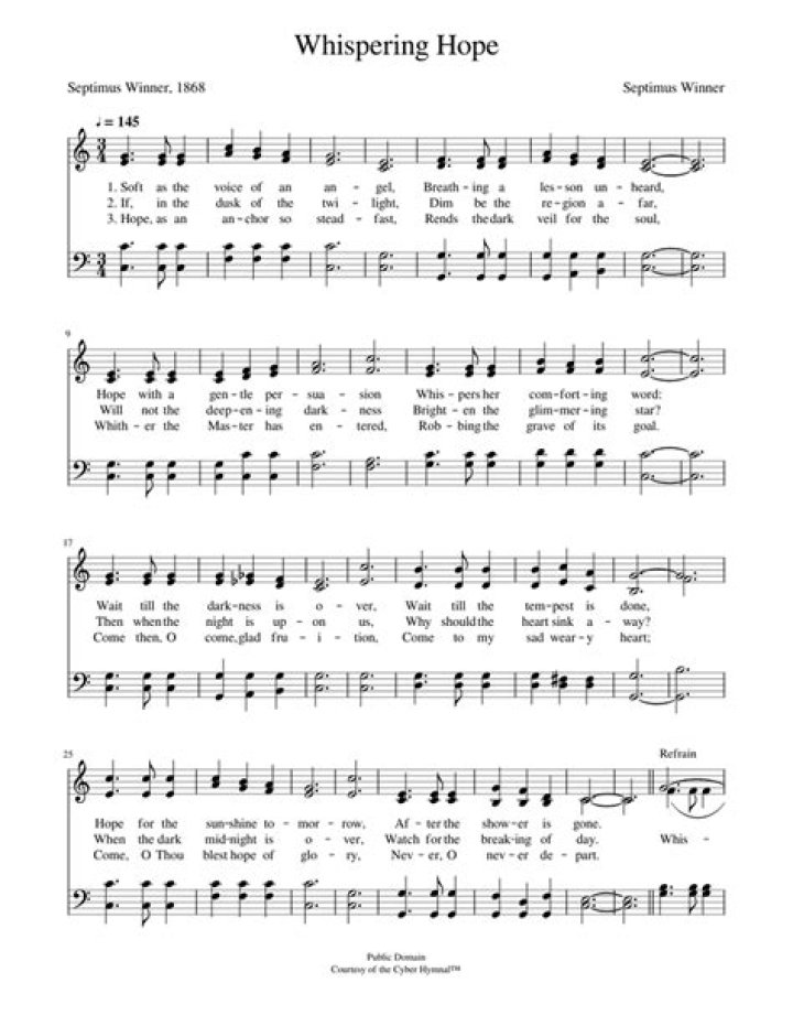 Download the Whispering Hope Music Sheet PDF – Free Download