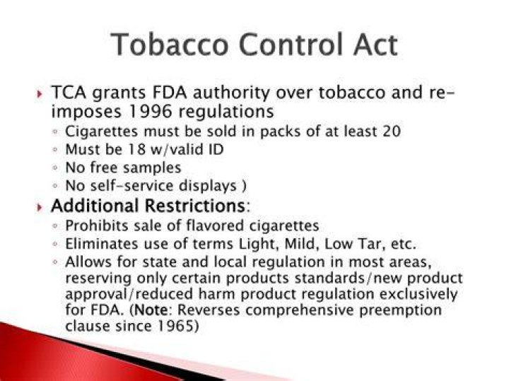 Who introduced the Tobacco Control Act?