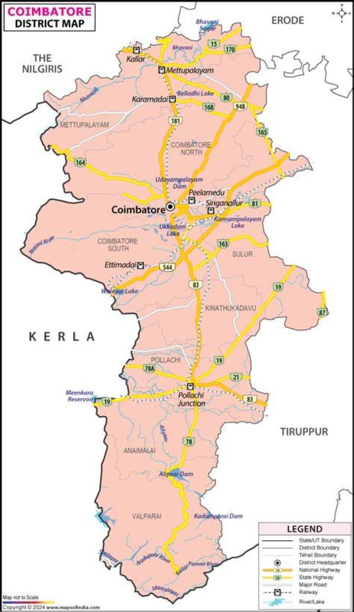 Who is the treasurer of Coimbatore district?