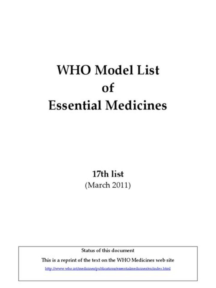 Who Model List of Essential Medicines PDF: Complete Guide