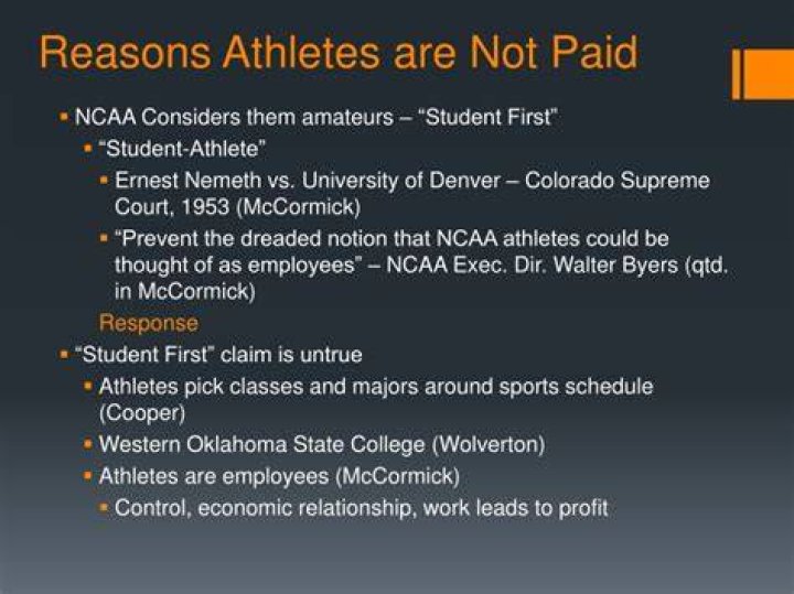 Why students athletes should not be paid?