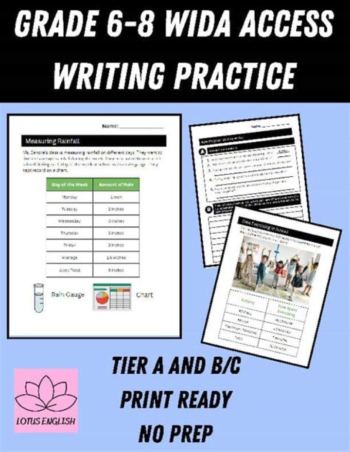 WIDA Practice Test PDF 6-8 for 6th-8th Graders – Free Download