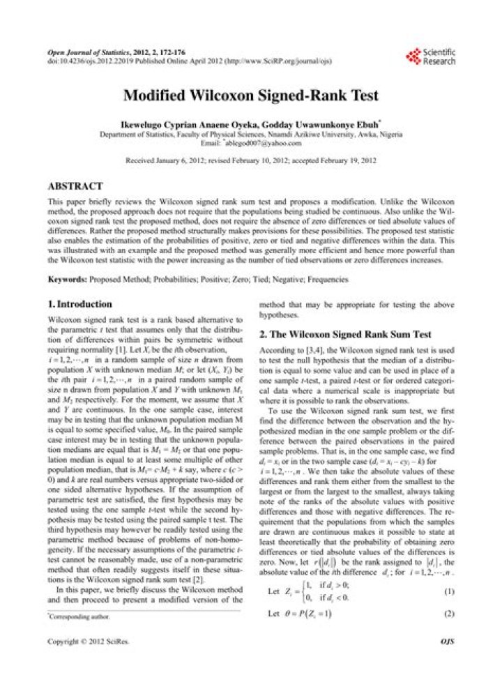 Wilcoxon Signed Rank Test PDF: Free Download & Complete Guide
