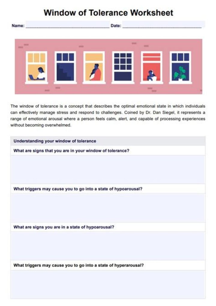 Window of Tolerance Worksheet for Adults PDF – Build Emotional Resilience