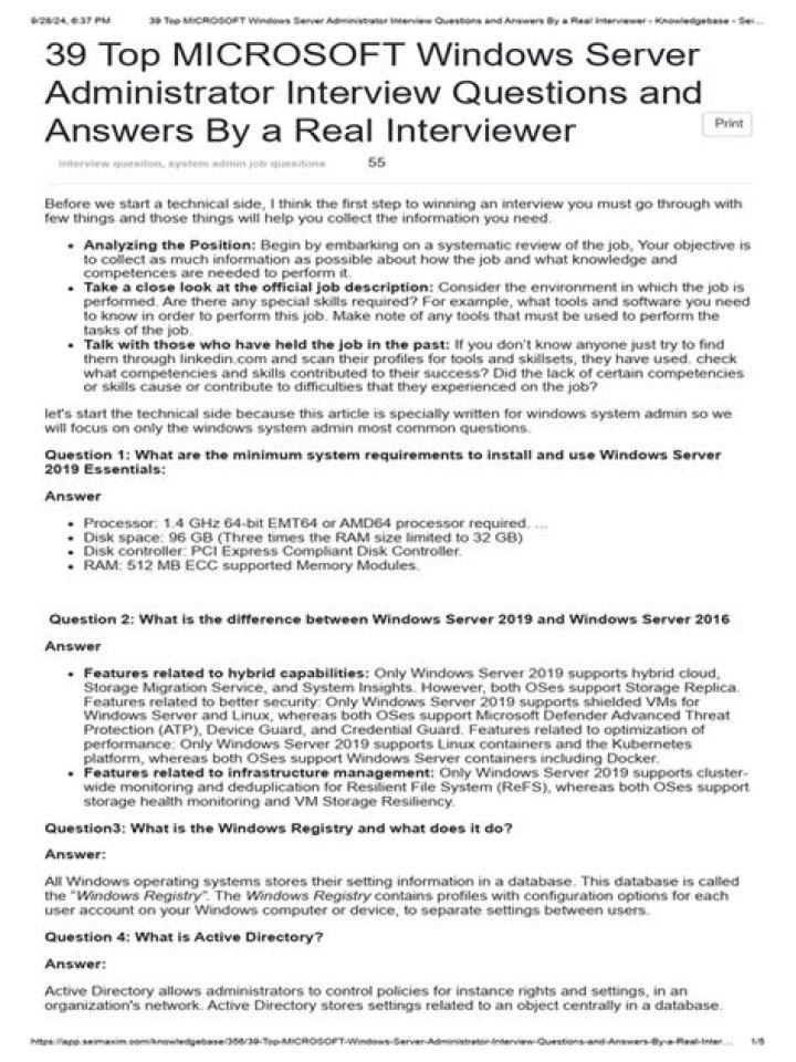 Windows Server Admin Interview Questions & Answers PDF – Expert Prep Guide