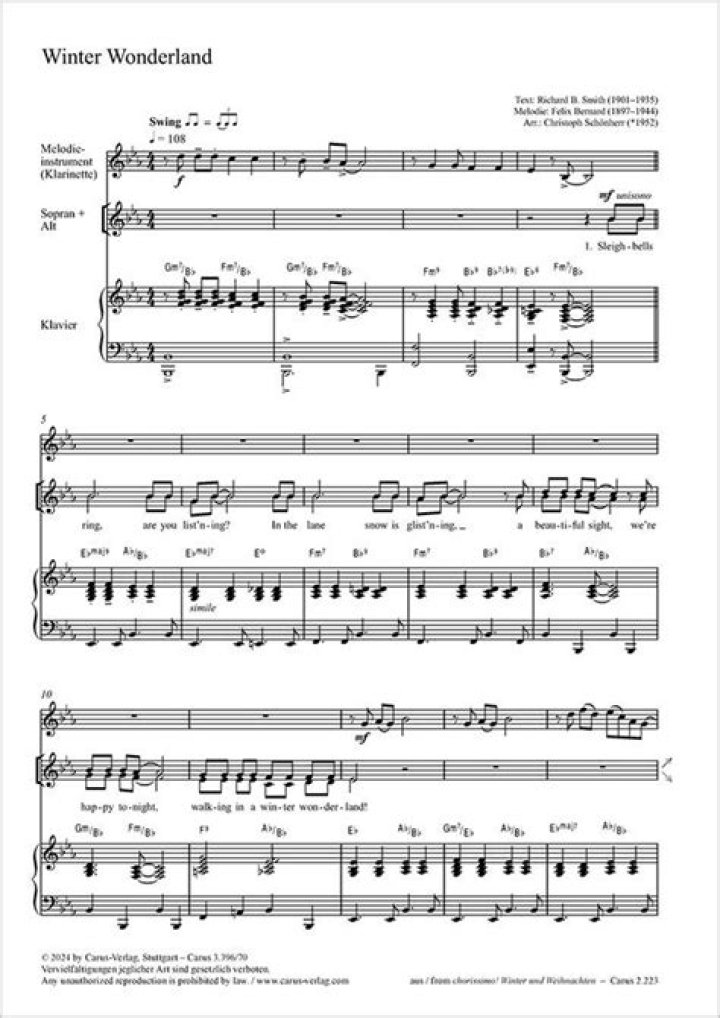 Winter Wonderland Choir Sheet Music PDF – Download Instantly