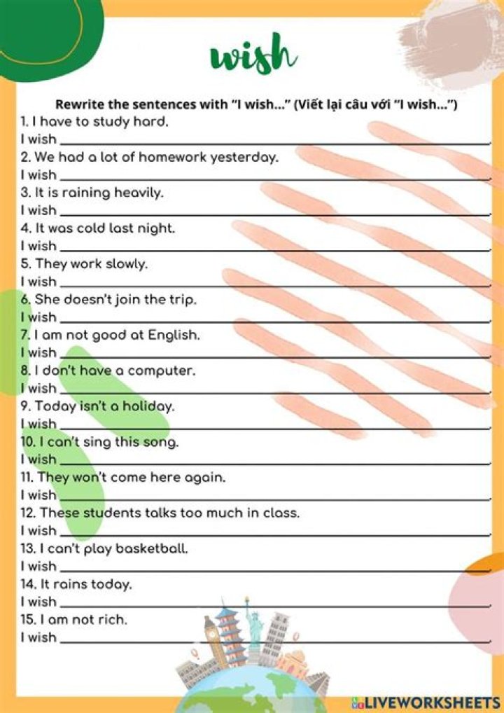 Printable Wish Worksheet PDF for Goal Setting & Motivation
