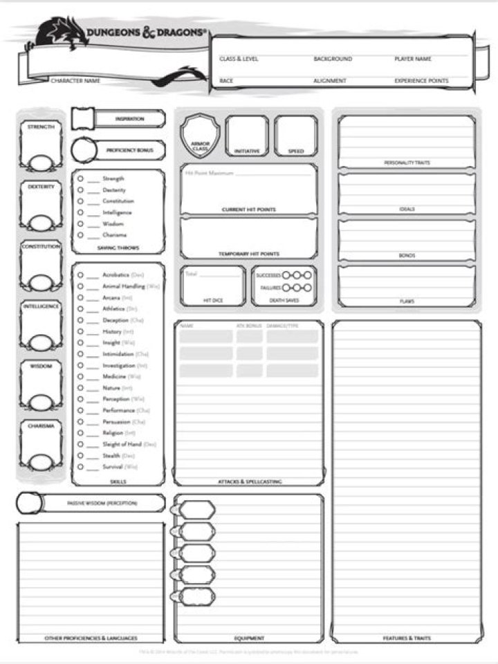 Download Your Wizards of the Coast D&D Character Sheet PDF Instantly