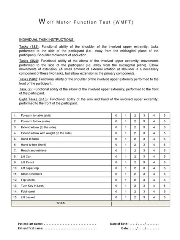 Wolf Motor Function Test WMFT PDF – Comprehensive Evaluation Guide