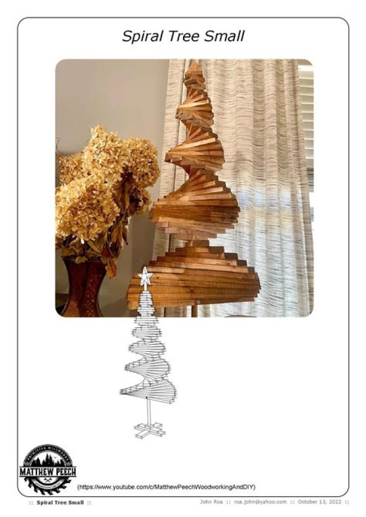 DIY Wooden Spiral Christmas Tree Plans PDF – Build Your Own Unique Holiday Centerpiece